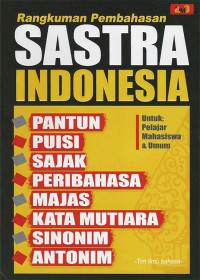 Rangkuman Pembahasan Sastra Indonesia